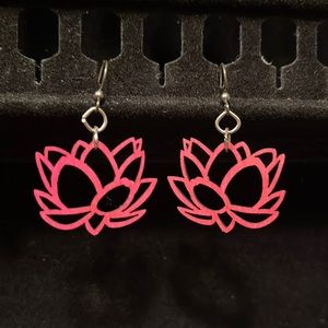 Pink flower earrings